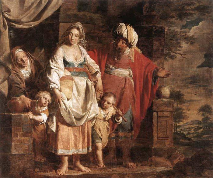 VERHAGHEN, Pieter Jozef Hagar and Ishmael Banished by Abraham Norge oil painting art